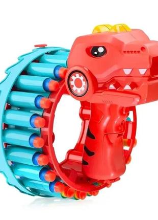 Детский игрушечный пистолет-бластер "динозаврик” (аккумулятор, 32 мягких патрона) 688-2 a