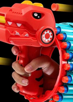 Детский игрушечный пистолет-бластер "динозаврик” (аккумулятор, 32 мягких патрона) 688-2 a5 фото