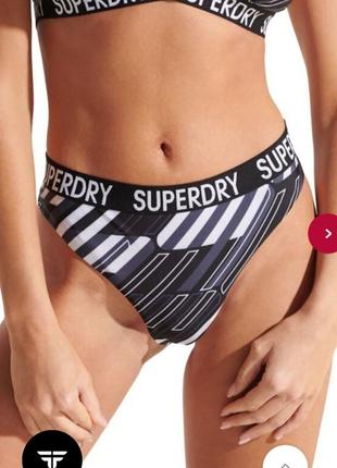 Superdry эффектный купальник известного бренда с названием бренда на резинке3 фото