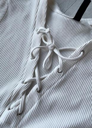 Сукня біла в рубчик  hm2 фото