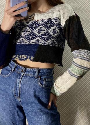 Женский укороченный свитерик handmade хендмейд