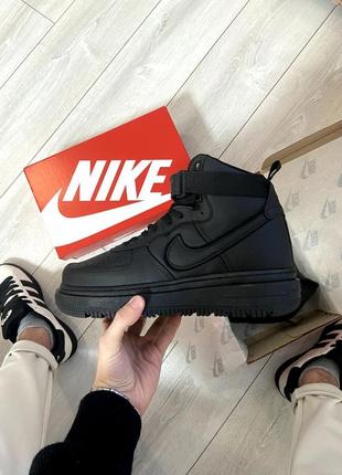 Кроси gold nike air force 1 gore-tex black4 фото