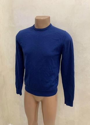 Шерстяной свитер джемпер aquascutum синий свитшот5 фото