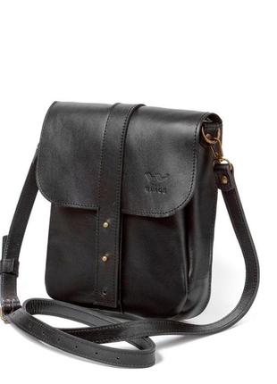 Чоловіча шкіряна сумка mini bag чорна