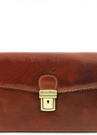 Борсетка мужская кожаная tommy tuscany tl141442 (коричневый)