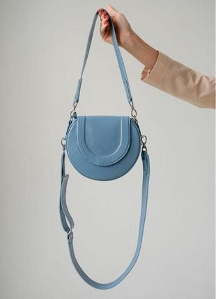 Жіноча шкіряна сумка mandy блакитна3 фото