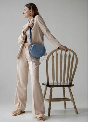 Жіноча шкіряна сумка mandy блакитна2 фото