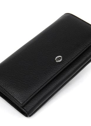 Добротний жіночий гаманець st leather 19375 чорний