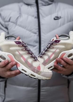 Мужские кроссовки розовые с серым в стиле nike air max tn terraspace plus