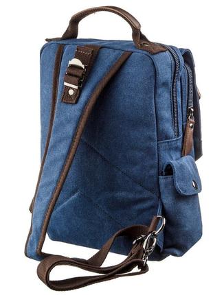 Сумка-рюкзак на одно плечо vintage 20139 синяя2 фото