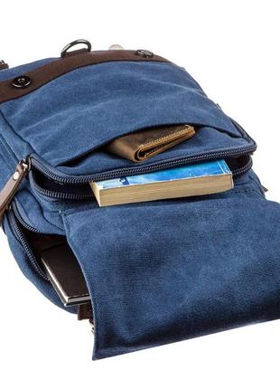 Сумка-рюкзак на одно плечо vintage 20139 синяя5 фото