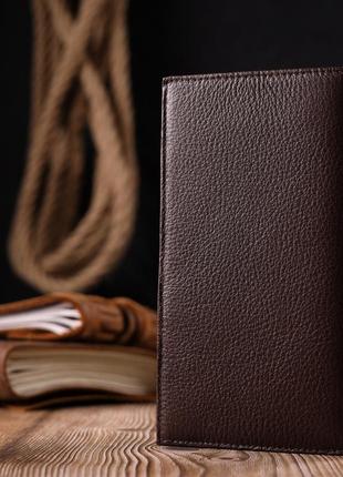 Вертикальний гаманець із натуральної шкіри karya 21138 коричневий8 фото