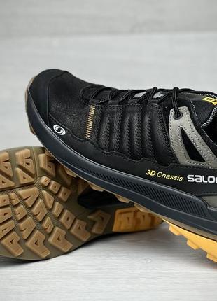 Кожаные мужские кроссовки salomon s2 black