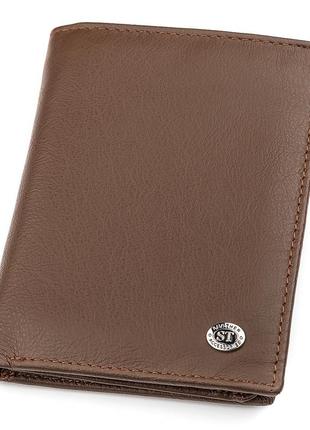 Мужской бумажник st leather 18348 (st-2) сверхпрочный коричневый