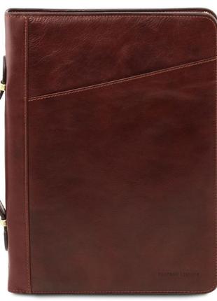 Ексклюзивна шкіряна папка для документів tuscany leather costanzo tl141295 (dark brown — темно-коричневий)