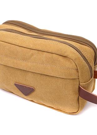 Барсетка для мужчин на два отделения из качественного текстиля vintage 22232 песочный