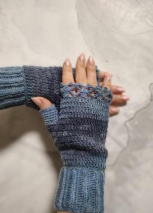 Митенки вязанные крючком