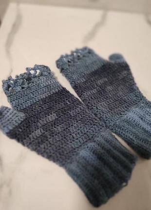 Митенки вязанные крючком