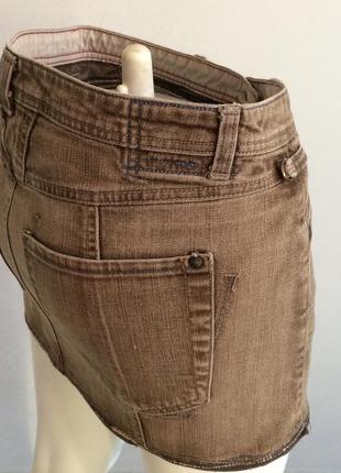 Коричневая джинсовая юбка marithe francois girbaud р 42 - 442 фото