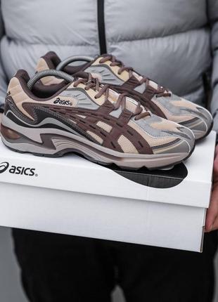 Чоловічі кросівки корисневі з сірим у стилі asics gel-preleus3 фото