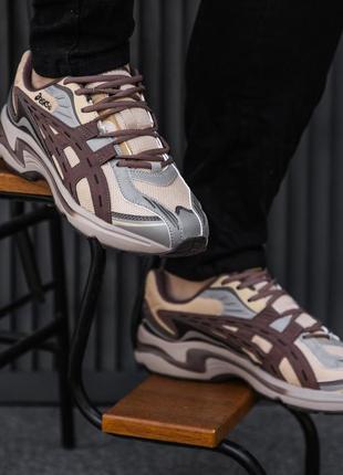 Чоловічі кросівки корисневі з сірим у стилі asics gel-preleus4 фото