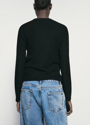 Zara свитер из вискозы черный с драпировкой р.s3 фото
