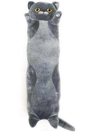 М'яка іграшка-обіймашка "кіт батон", 120 см (сірий) від lamatoys