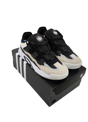 🔥мужские кроссовки adidas niteball черно-белые/бежевые🔥7 фото