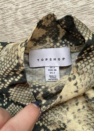 Стильная прозрачная водолазка гольф топ в змеиный принт topshop xs/345 фото