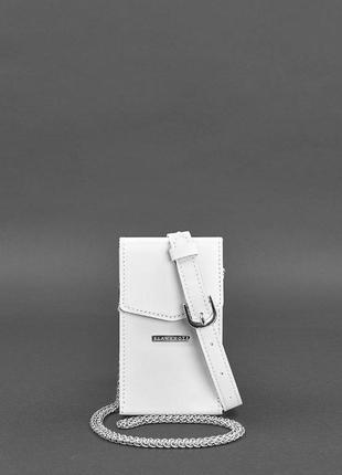 Вертикальна жіноча шкіряна сумка поясна / кроссбоді mini біла3 фото