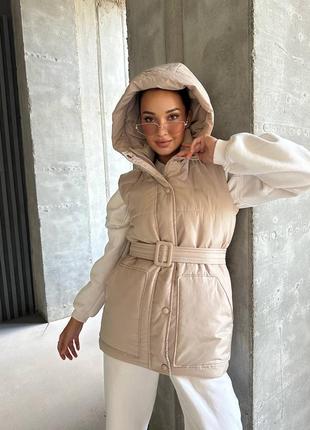 Базовая жилетка в разных цветах ❤️ женская удлиненная жилетка ❤️ тепла бежева жилетка ❤️