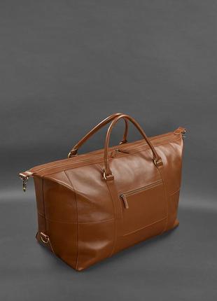 Шкіряна дорожня сумка світло-коричнева краст3 фото