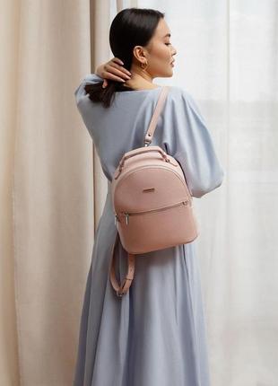 Шкіряний жіночий міні-рюкзак kylie рожевий