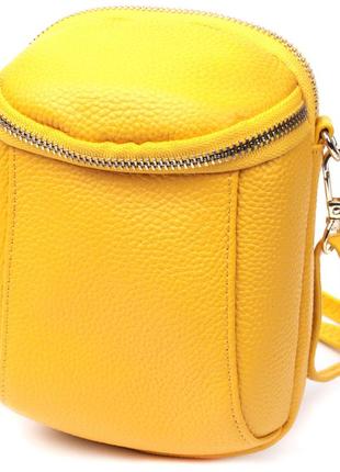 Оригинальная сумка для женщин из мягкой натуральной кожи vintage 22342 желтый1 фото