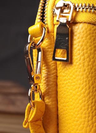 Оригинальная сумка для женщин из мягкой натуральной кожи vintage 22342 желтый8 фото