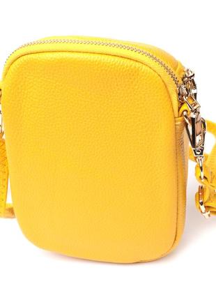 Оригинальная сумка для женщин из мягкой натуральной кожи vintage 22342 желтый2 фото