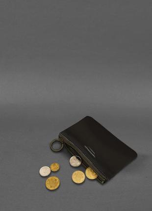 Шкіряна монетниця / міні-косметичка 3.0 темно-коричнева краст2 фото