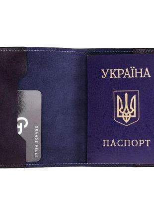 Кожаная синяя обложка для паспорта grande pelle 2526702 фото
