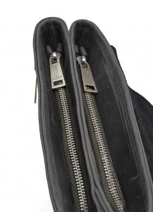 Мужская сумка через плечо ra-0022-4lx tarwa на 2 отделения кожа черная8 фото