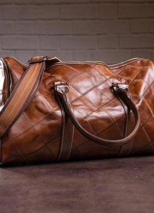 Дорожно-спортивная сумка vintage 14752 коричневая4 фото