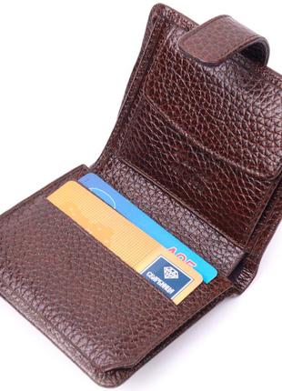Компактний гаманець для чоловіків із натуральної шкіри karya 21326 коричневий4 фото