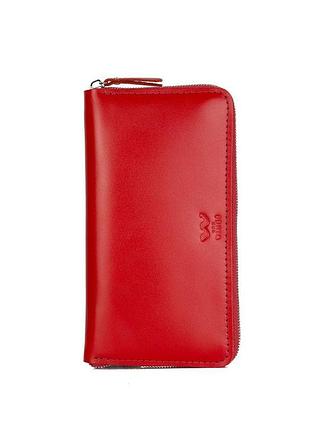 Шкіряне портмоне keeper zip червоний