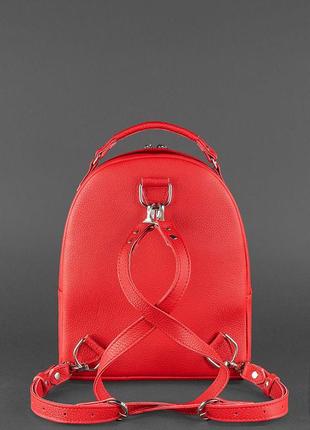 Шкіряний жіночий міні-рюкзак kylie червоний4 фото