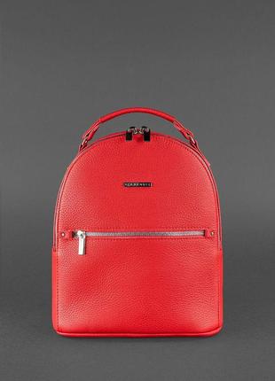Шкіряний жіночий міні-рюкзак kylie червоний2 фото