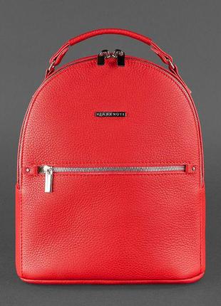 Шкіряний жіночий міні-рюкзак kylie червоний10 фото