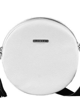 Кругла жіноча шкіряна сумочка tablet біла10 фото