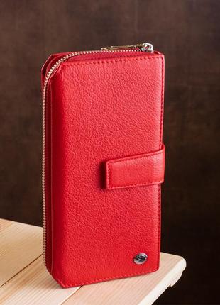 Кошелек женский st leather 18456 (sт228) очень красивый красный
