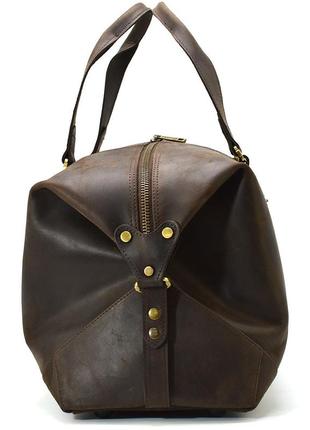 Кожаная дорожная спортивная сумка тревел tarwa rc-0320-4lx коричневая3 фото