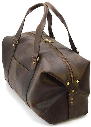 Кожаная дорожная спортивная сумка тревел tarwa rc-0320-4lx коричневая6 фото