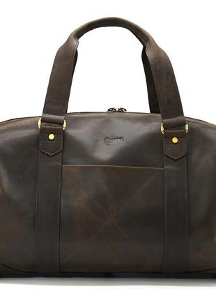 Кожаная дорожная спортивная сумка тревел tarwa rc-0320-4lx коричневая4 фото